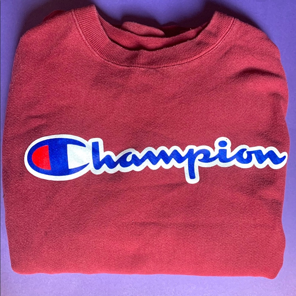 Red champion crew neck
